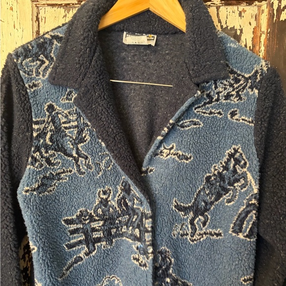 Panhandle Slim Blue and Black Horse Teddy Jacket. Women’s Medium. - Picture 3 of 11